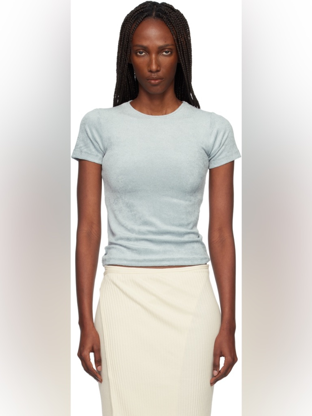 Baserange Light Blue Oma Velour Tshirt Size Small